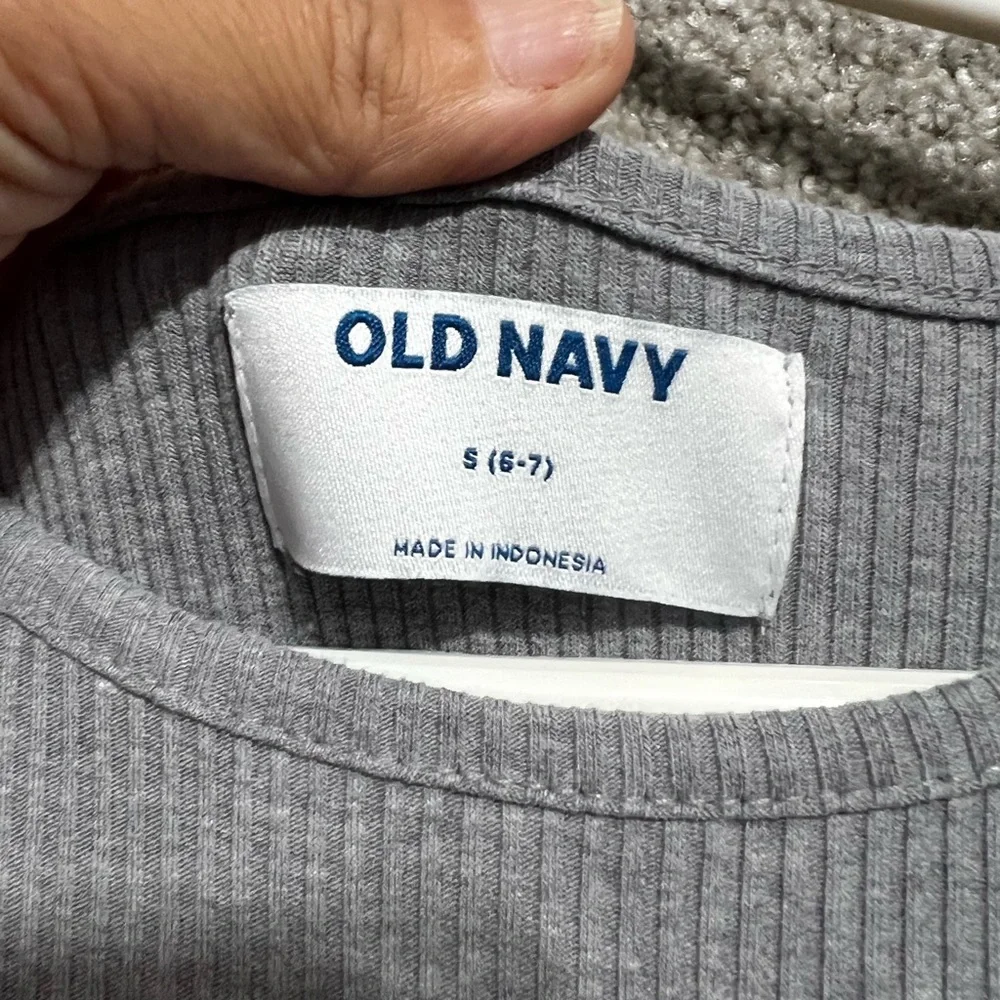 Old Navy Girls Grey Tiered Dress Size Small 6-7